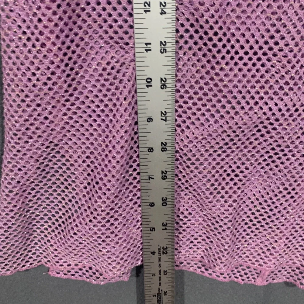 NWOT BECCA Women's M Lilac Metallic Mesh Long Sleeve Beach‎ Cover Up Dress
